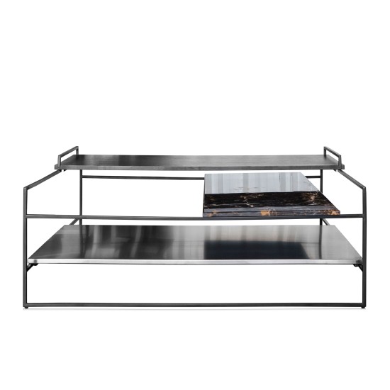 Architect soffbord stort rostfritt stål/svart 100 cm
