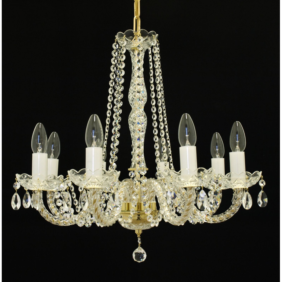 Balance 3-8 ljus bohemia kristallkrona guld/silver 40-55 cm
