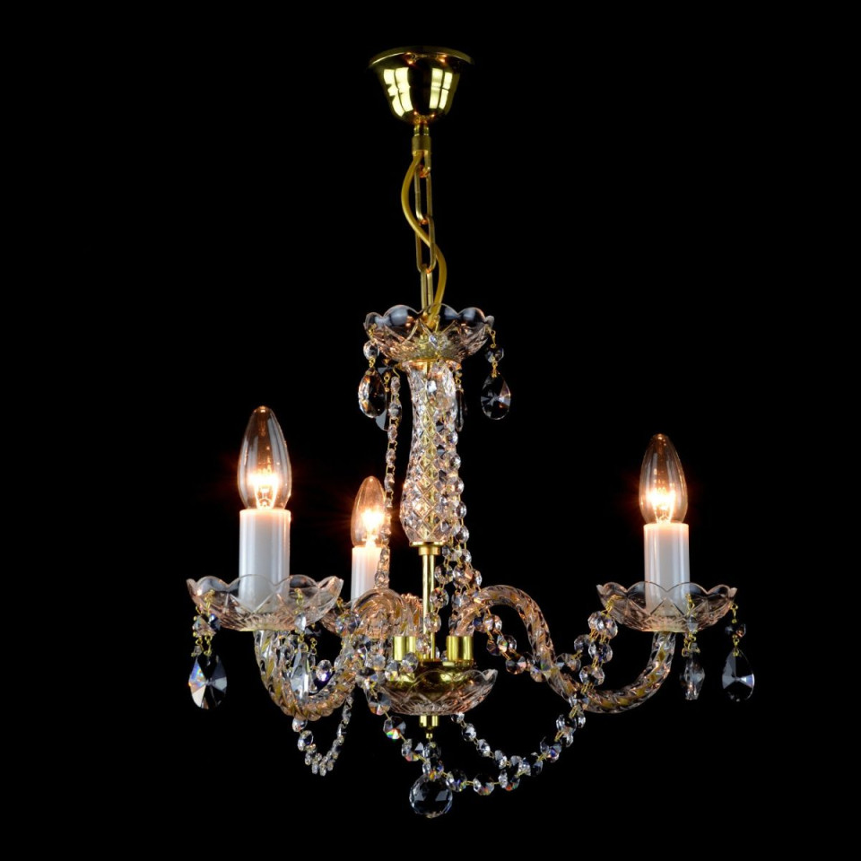 Balance 3-8 ljus bohemia kristallkrona guld/silver 40-55 cm