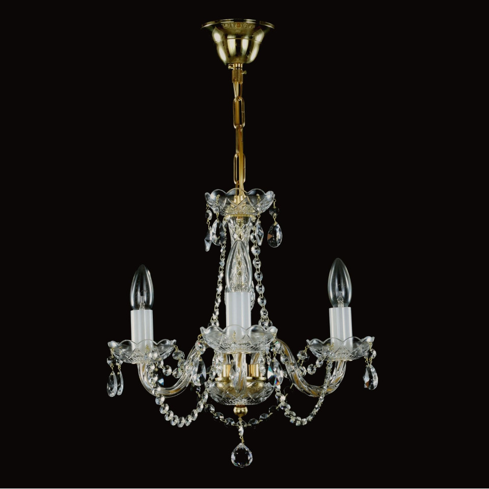 Balance 3-8 ljus bohemia kristallkrona guld/silver 40-55 cm