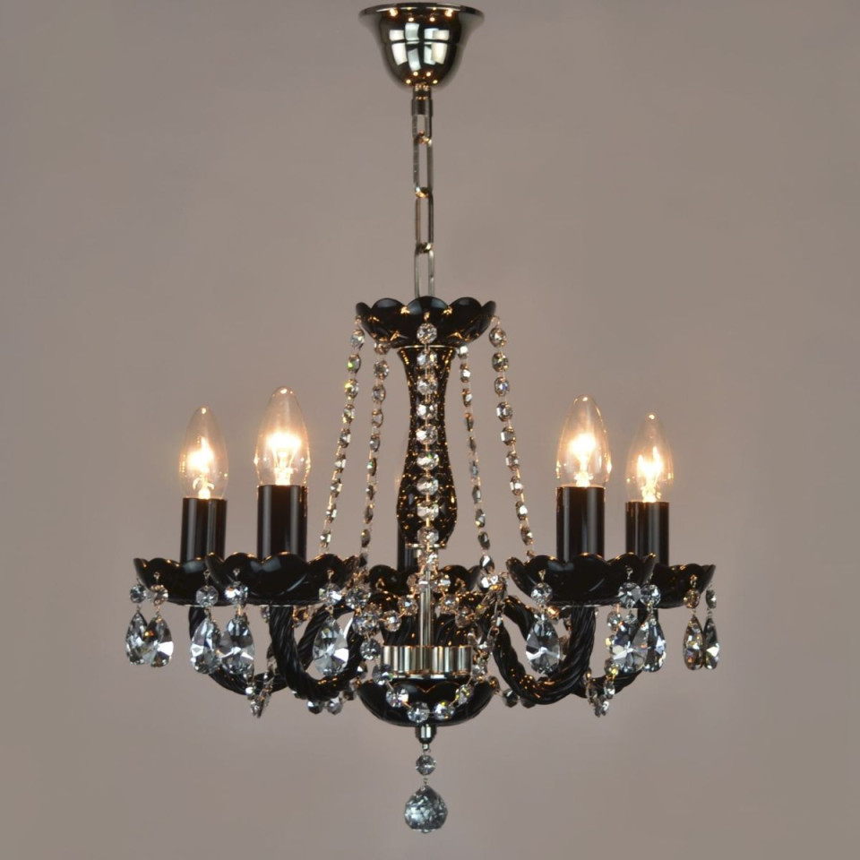 Balance 3-8 ljus bohemia kristallkrona guld/silver 40-55 cm