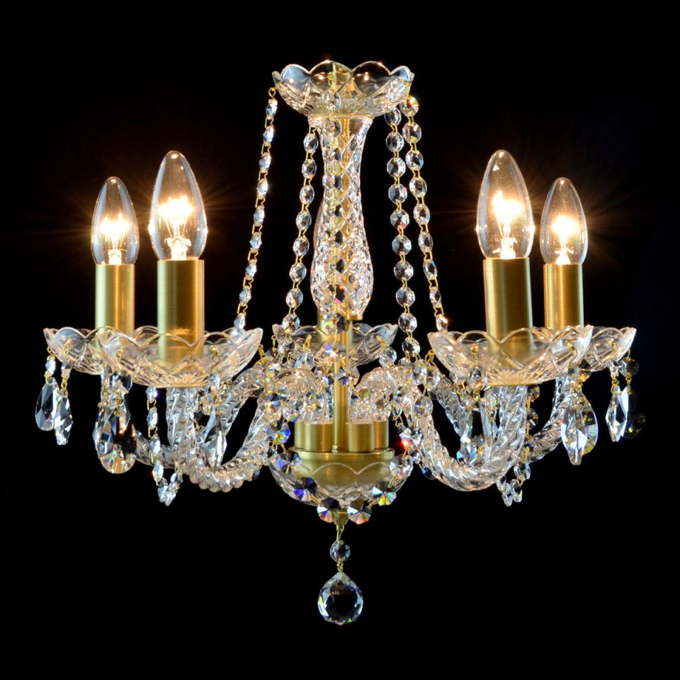 Balance 3-8 ljus bohemia kristallkrona guld/silver 40-55 cm