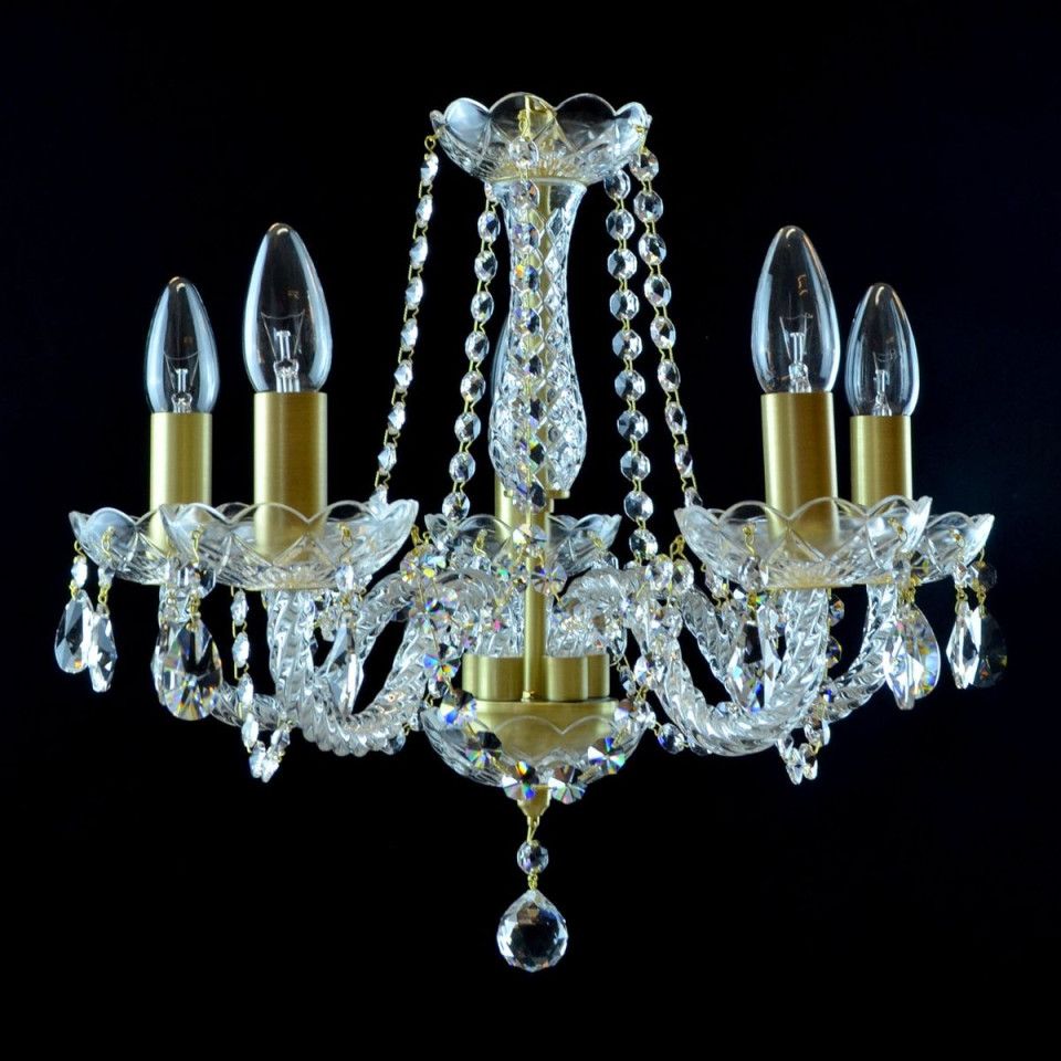 Balance 3-8 ljus bohemia kristallkrona guld/silver 40-55 cm