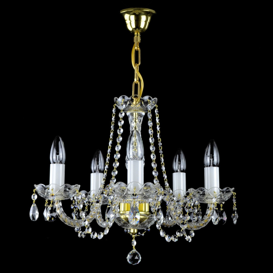 Balance 3-8 ljus bohemia kristallkrona guld/silver 40-55 cm