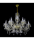 Belle 8-12 ljus bohemia kristallkrona guld/silver 67-92 cm