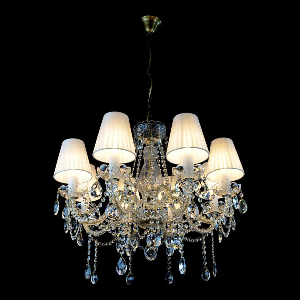 Belle 8-12 ljus bohemia kristallkrona guld/silver 67-92 cm
