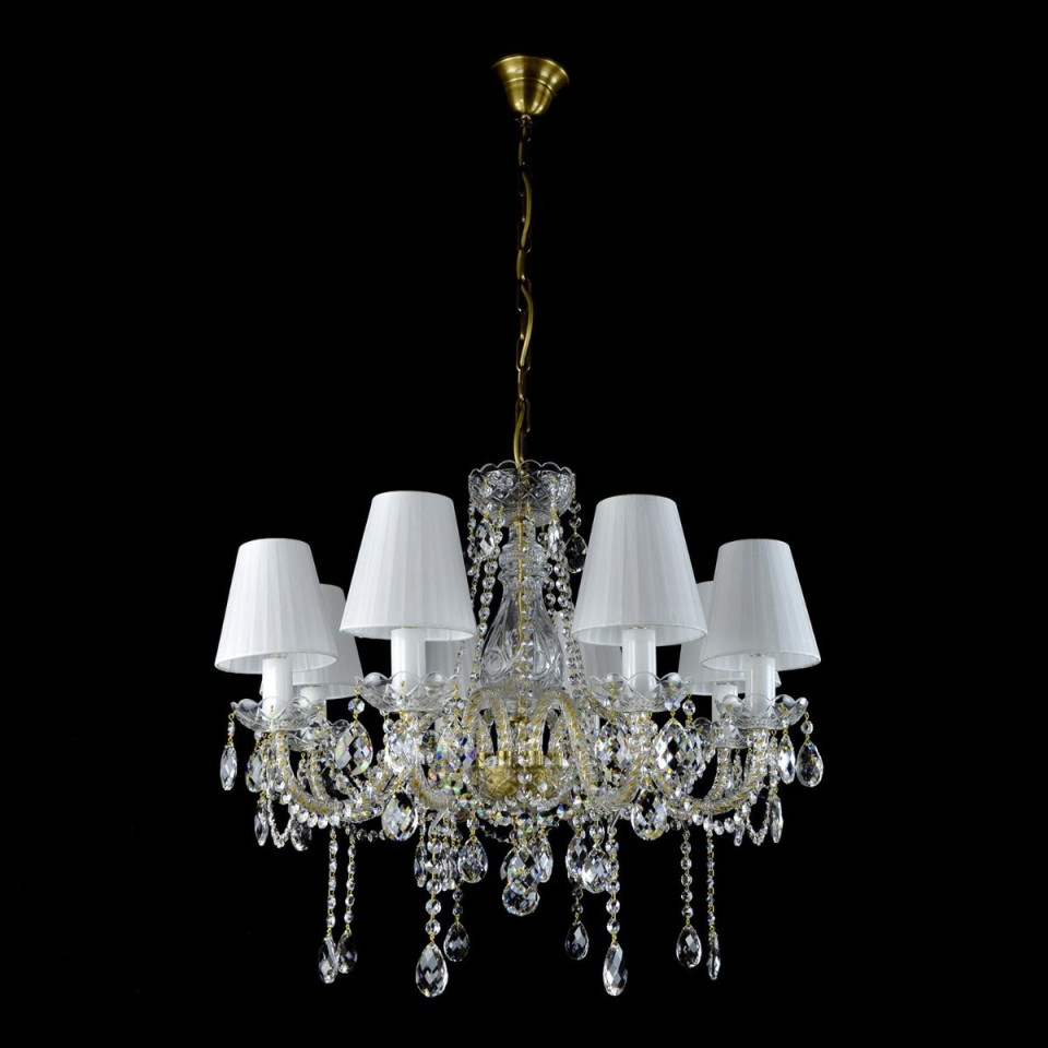 Belle 8-12 ljus bohemia kristallkrona guld/silver 67-92 cm