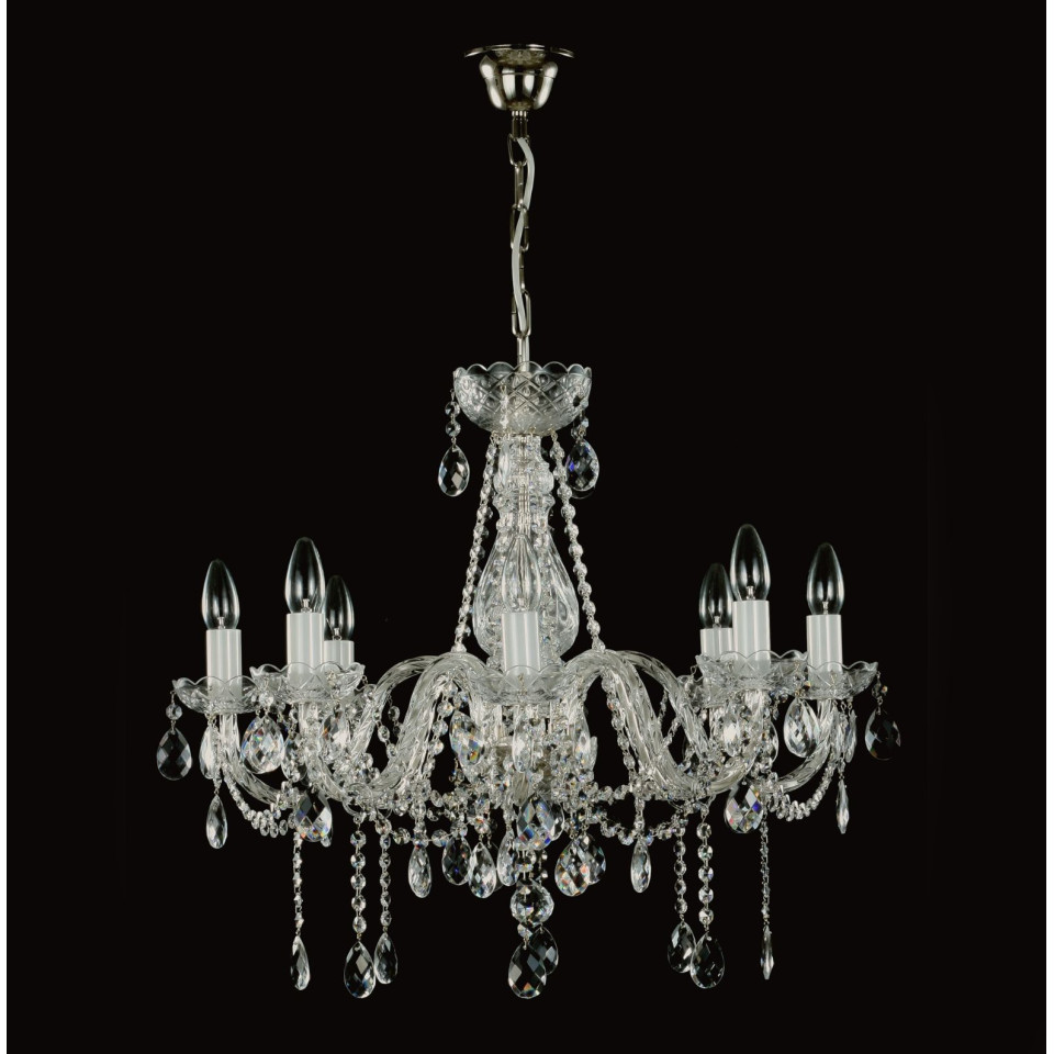 Belle 8-12 ljus bohemia kristallkrona guld/silver 67-92 cm