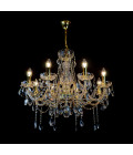 Belle 8-12 ljus bohemia kristallkrona guld/silver 67-92 cm