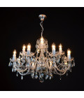 Belle 8-12 ljus bohemia kristallkrona guld/silver 67-92 cm