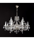 Belle 8-12 ljus bohemia kristallkrona guld/silver 67-92 cm