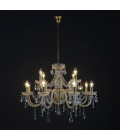 Belle 8-12 ljus bohemia kristallkrona guld/silver 67-92 cm
