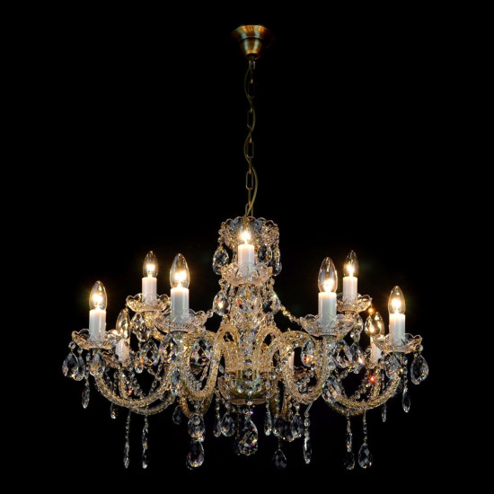 Belle 8-12 Light Bohemia Crystal Chandelier Gold/Silver 67-92cm