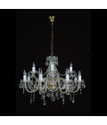 Belle 8-12 ljus bohemia kristallkrona guld/silver 67-92 cm