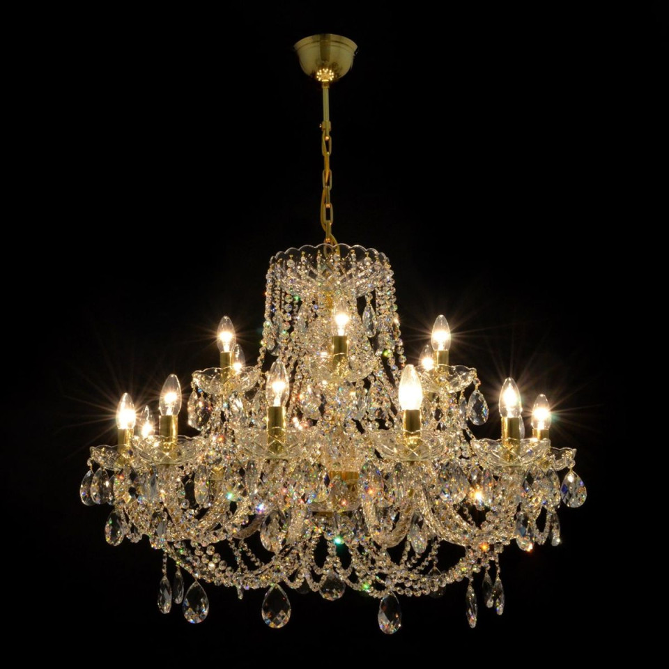 Classe 3-36 ljus bohemia kristallkrona guld/silver 45-120 cm
