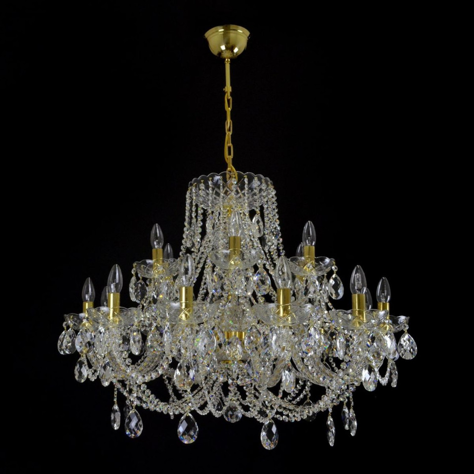 Classe 3-36 ljus bohemia kristallkrona guld/silver 45-120 cm
