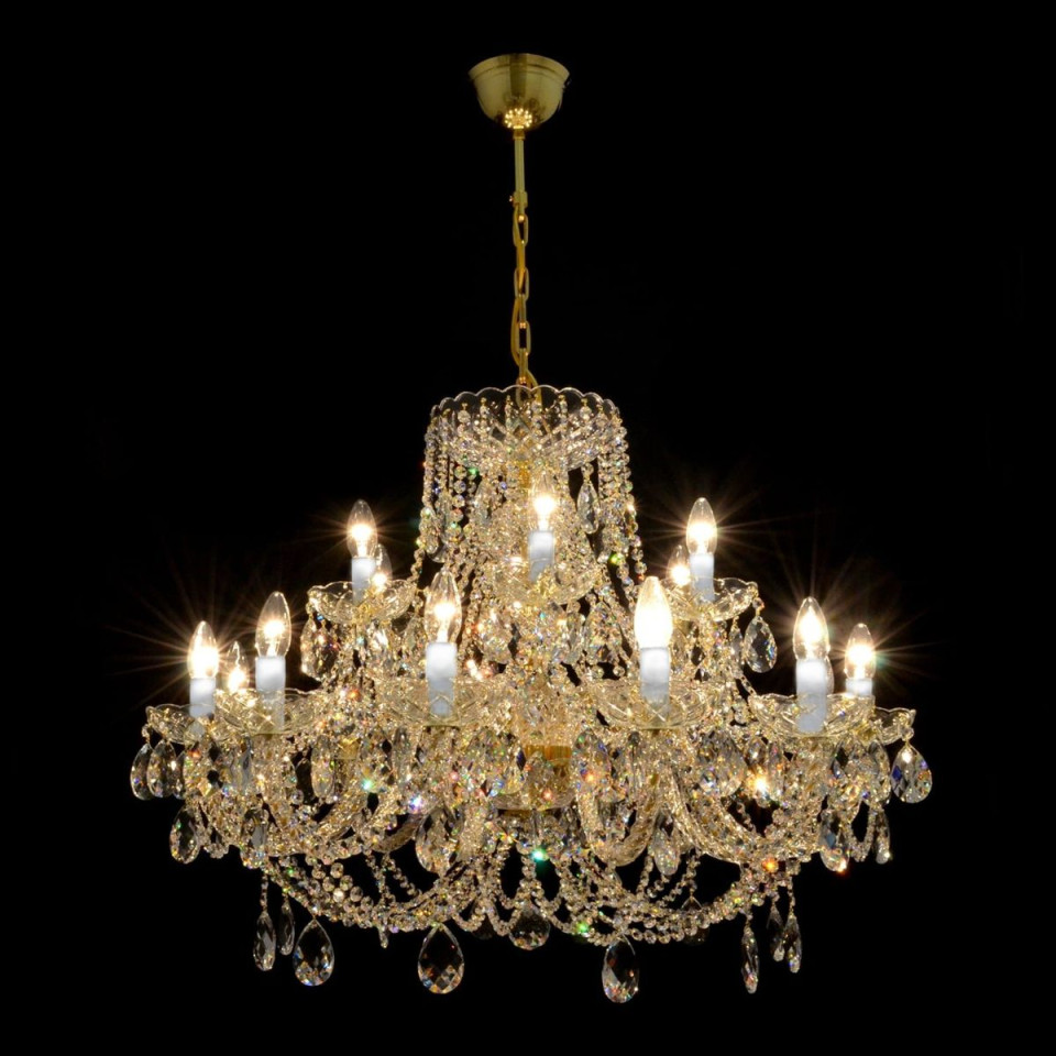 Classe 3-36 ljus bohemia kristallkrona guld/silver 45-120 cm
