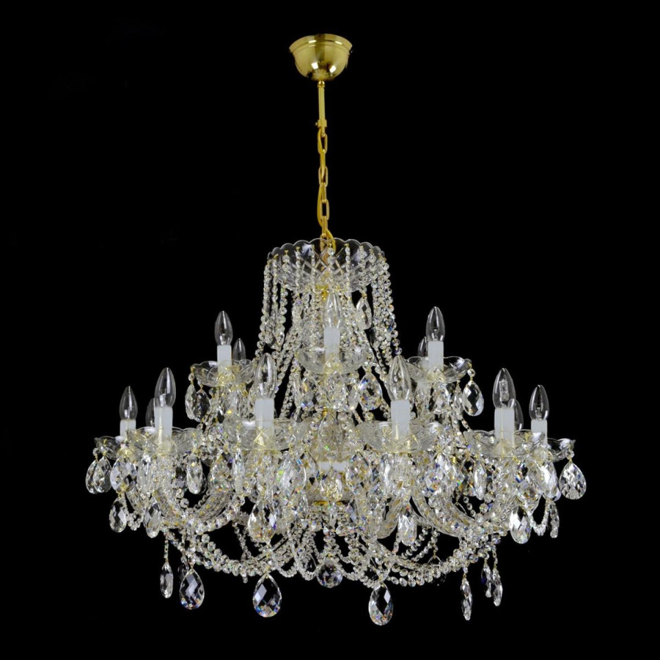Classe 3-36 ljus bohemia kristallkrona guld/silver 45-120 cm
