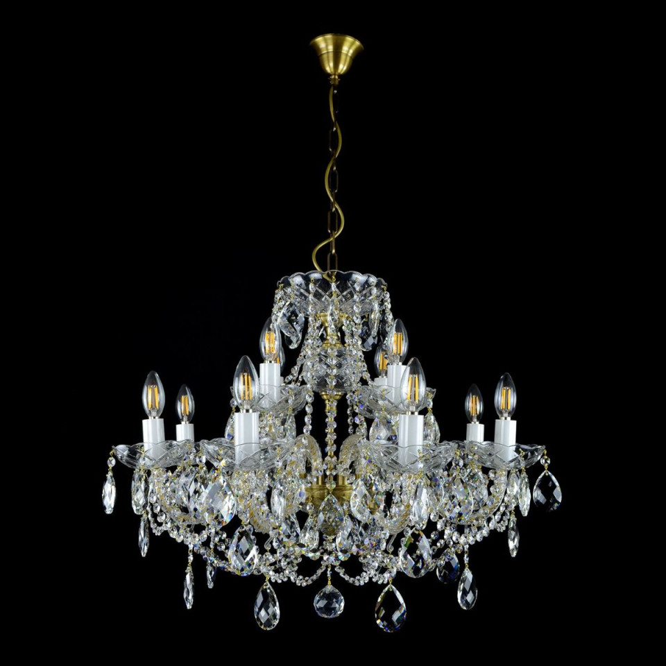 Classe 3-36 ljus bohemia kristallkrona guld/silver 45-120 cm