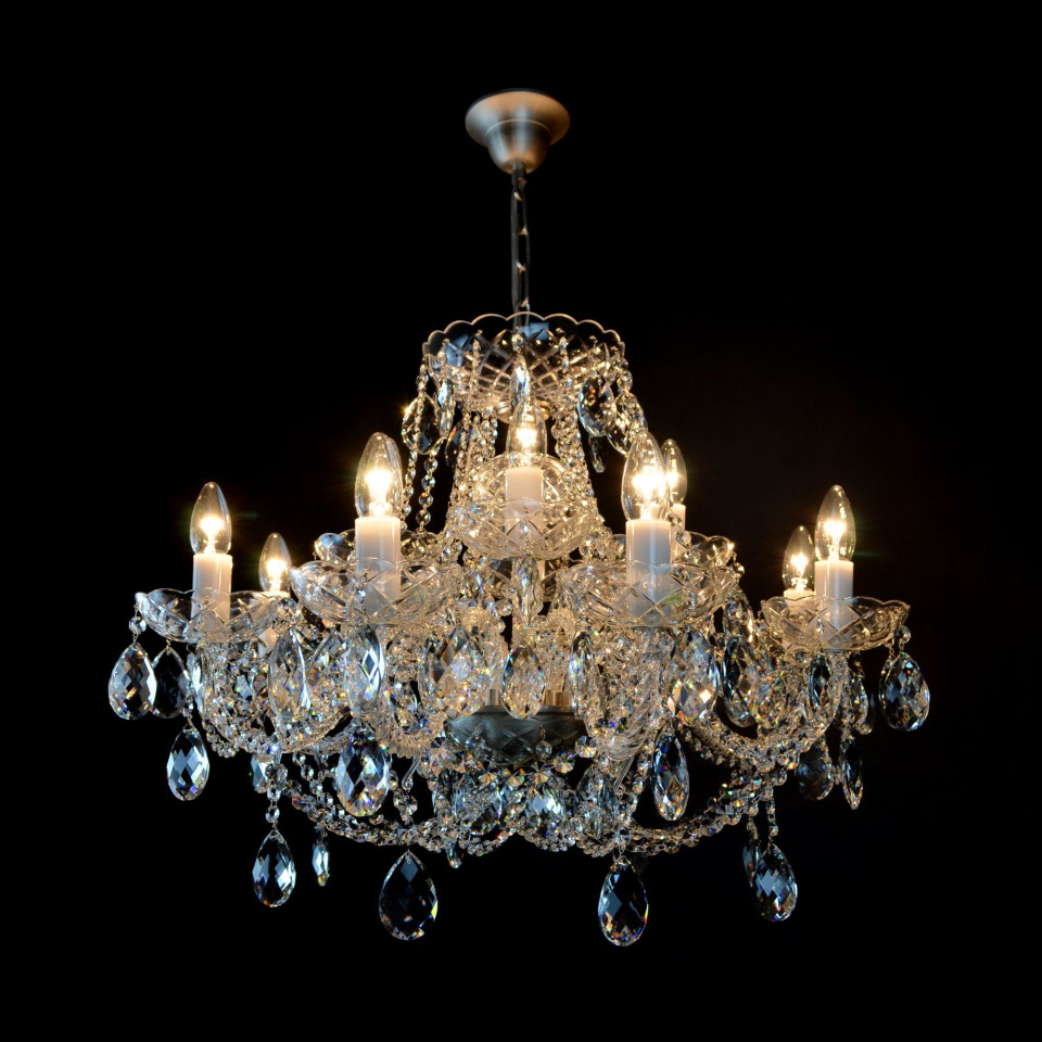 Classe 3-36 ljus bohemia kristallkrona guld/silver 45-120 cm