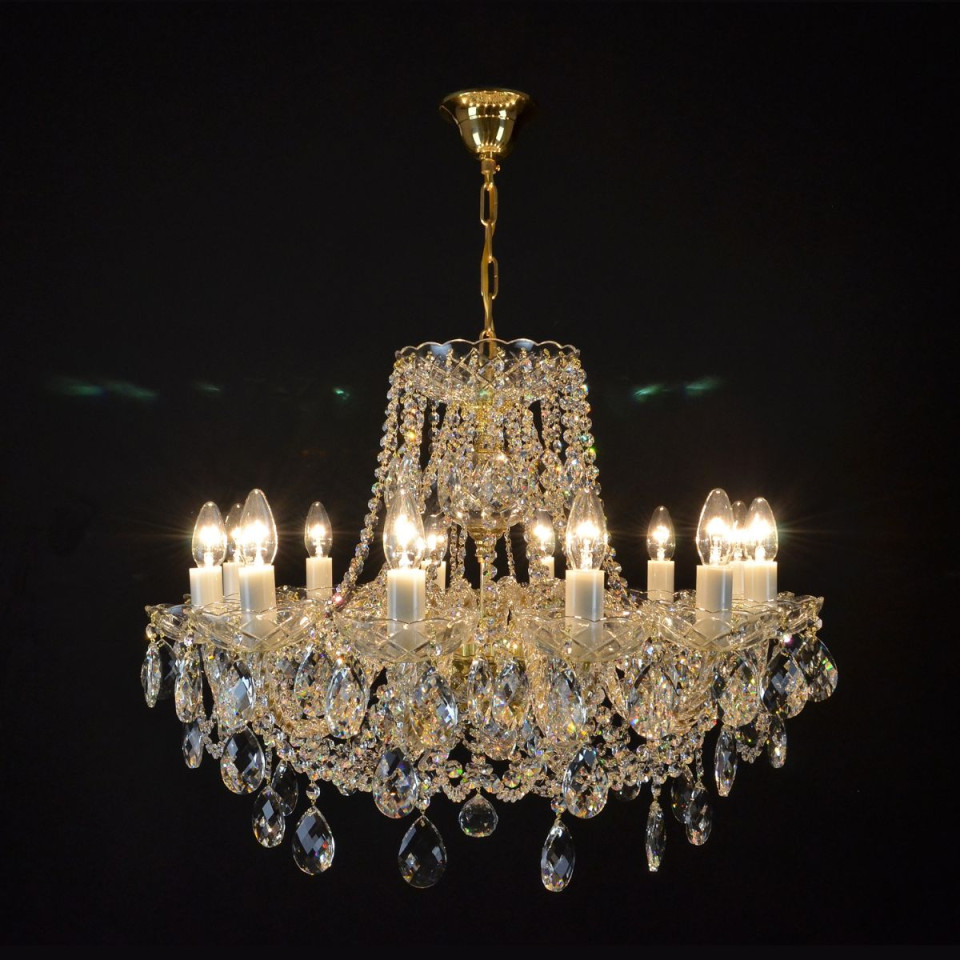 Classe 3-36 ljus bohemia kristallkrona guld/silver 45-120 cm