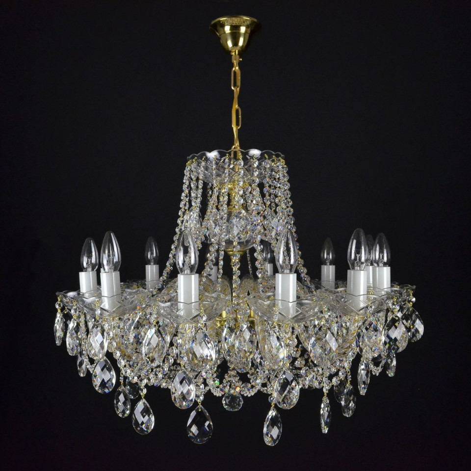 Classe 3-36 ljus bohemia kristallkrona guld/silver 45-120 cm