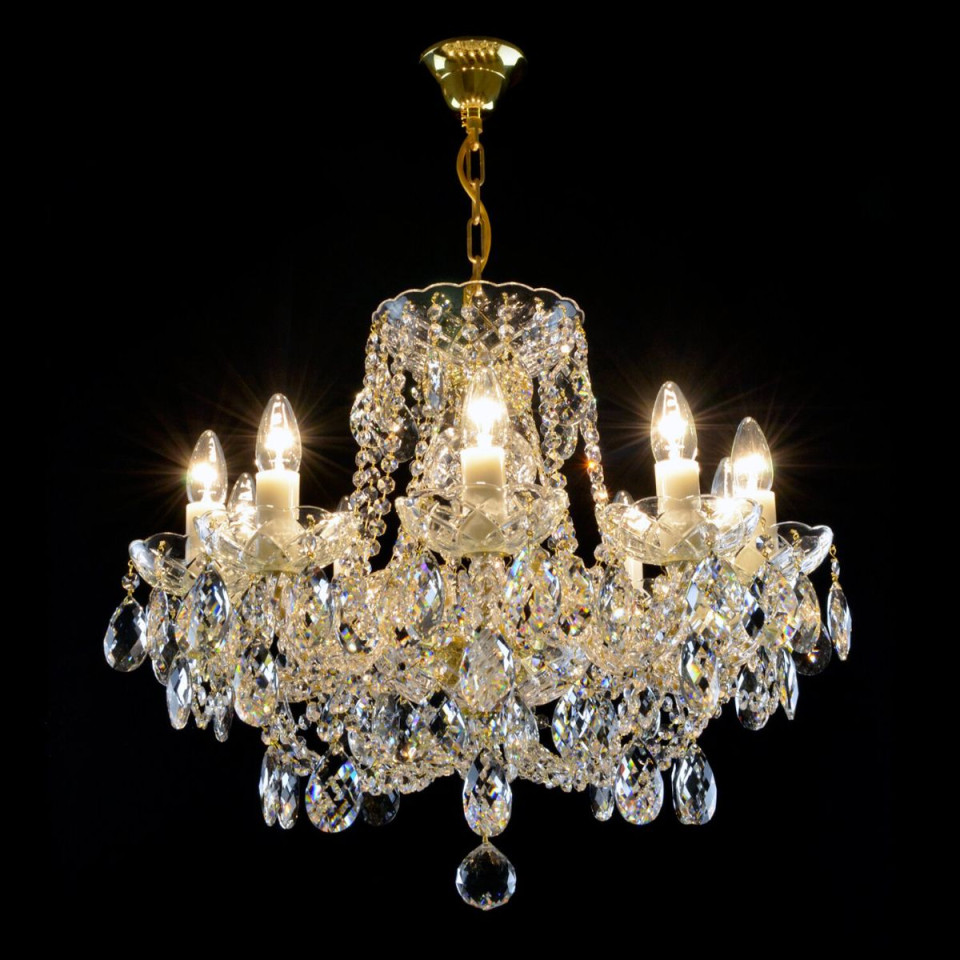 Classe 3-36 ljus bohemia kristallkrona guld/silver 45-120 cm