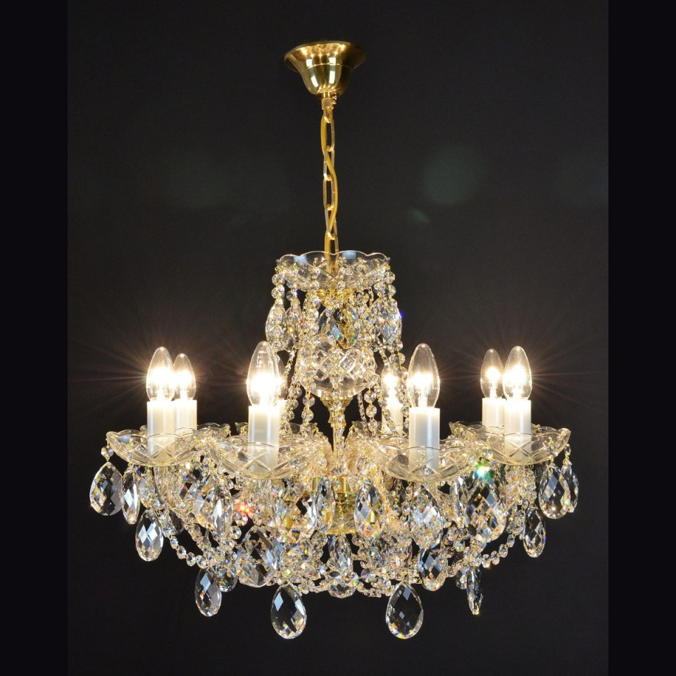 Classe 3-36 ljus bohemia kristallkrona guld/silver 45-120 cm