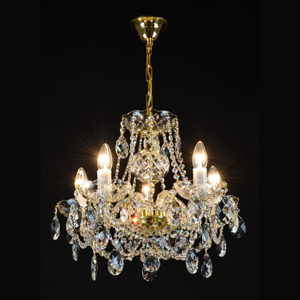 Classe 3-36 ljus bohemia kristallkrona guld/silver 45-120 cm