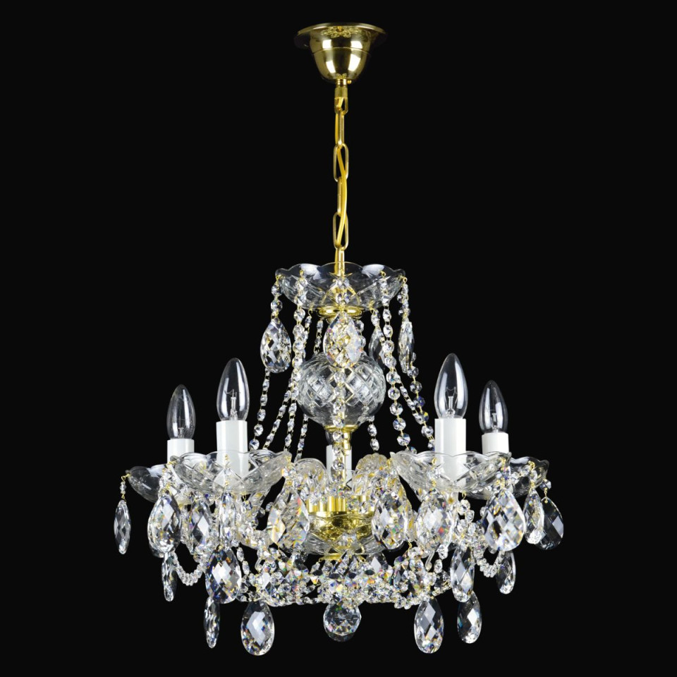 Classe 3-36 ljus bohemia kristallkrona guld/silver 45-120 cm