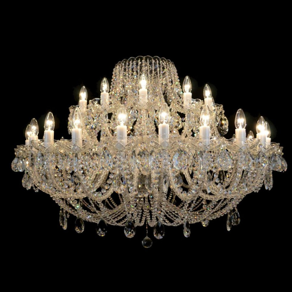 Classe 3-36 ljus bohemia kristallkrona guld/silver 45-120 cm