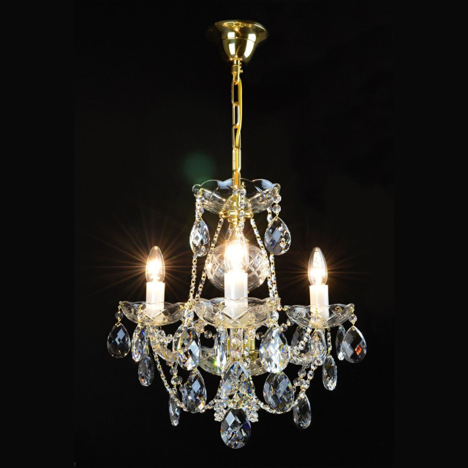 Classe 3-36 ljus bohemia kristallkrona guld/silver 45-120 cm