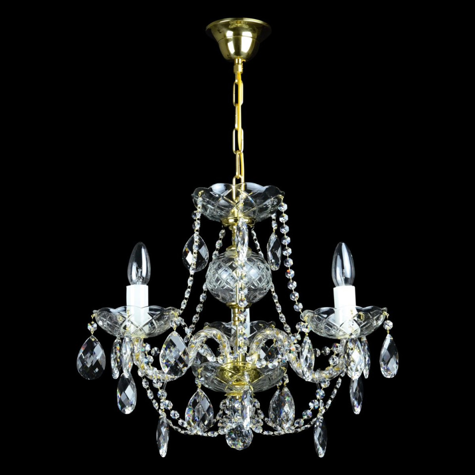 Classe 3-36 ljus bohemia kristallkrona guld/silver 45-120 cm