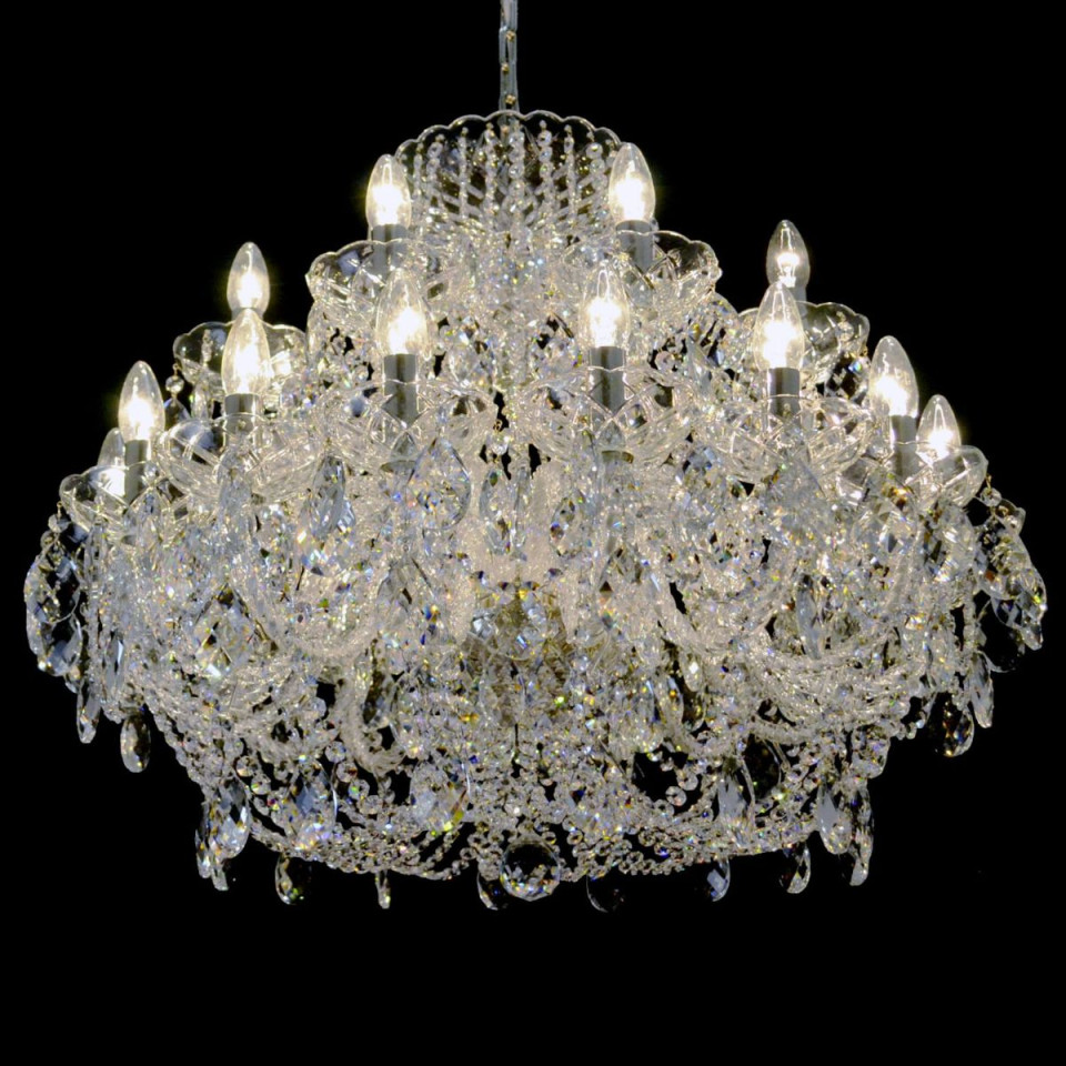 Classe 3-36 ljus bohemia kristallkrona guld/silver 45-120 cm