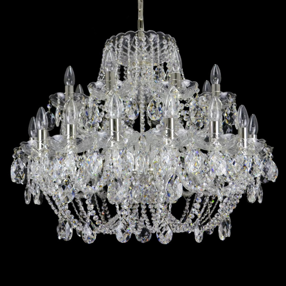 Classe 3-36 ljus bohemia kristallkrona guld/silver 45-120 cm
