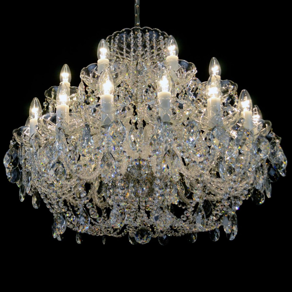Classe 3-36 ljus bohemia kristallkrona guld/silver 45-120 cm