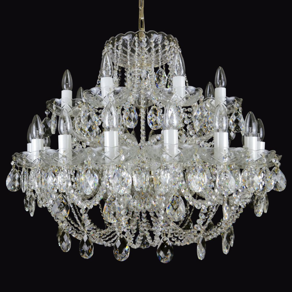 Classe 3-36 ljus bohemia kristallkrona guld/silver 45-120 cm