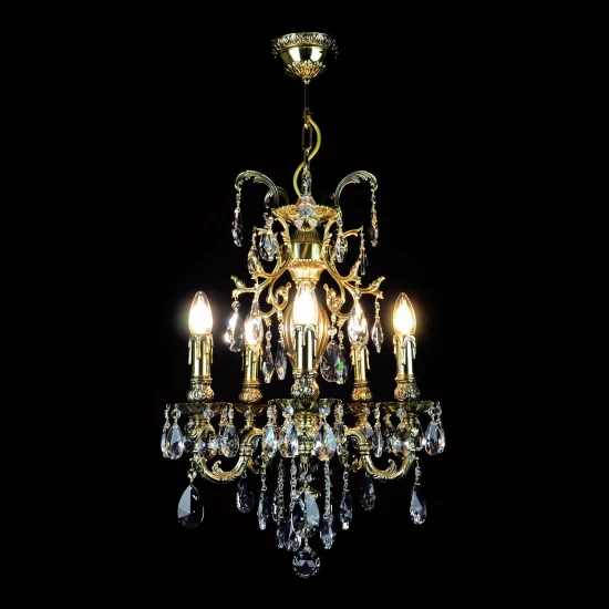 Gemini 5 Light Bohemia Crystal Chandelier Gold/Silver 38cm