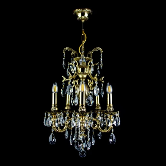 Gemini 5 Light Bohemia Crystal Chandelier Gold/Silver 38cm