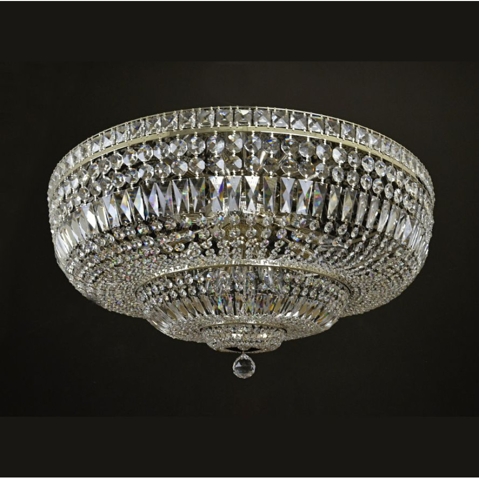 Lisbon 9-15 ljus bohemia kristall infälld taklampa guld/silver 50-100 cm