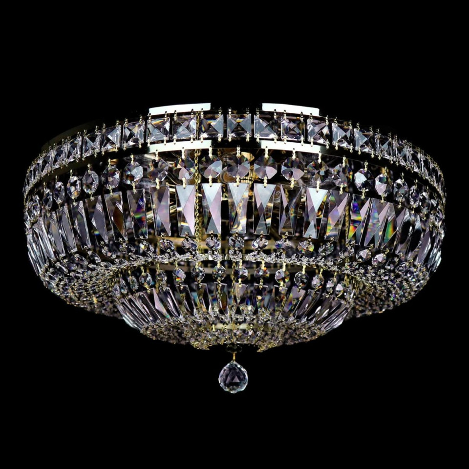 Lisbon 9-15 ljus bohemia kristall infälld taklampa guld/silver 50-100 cm