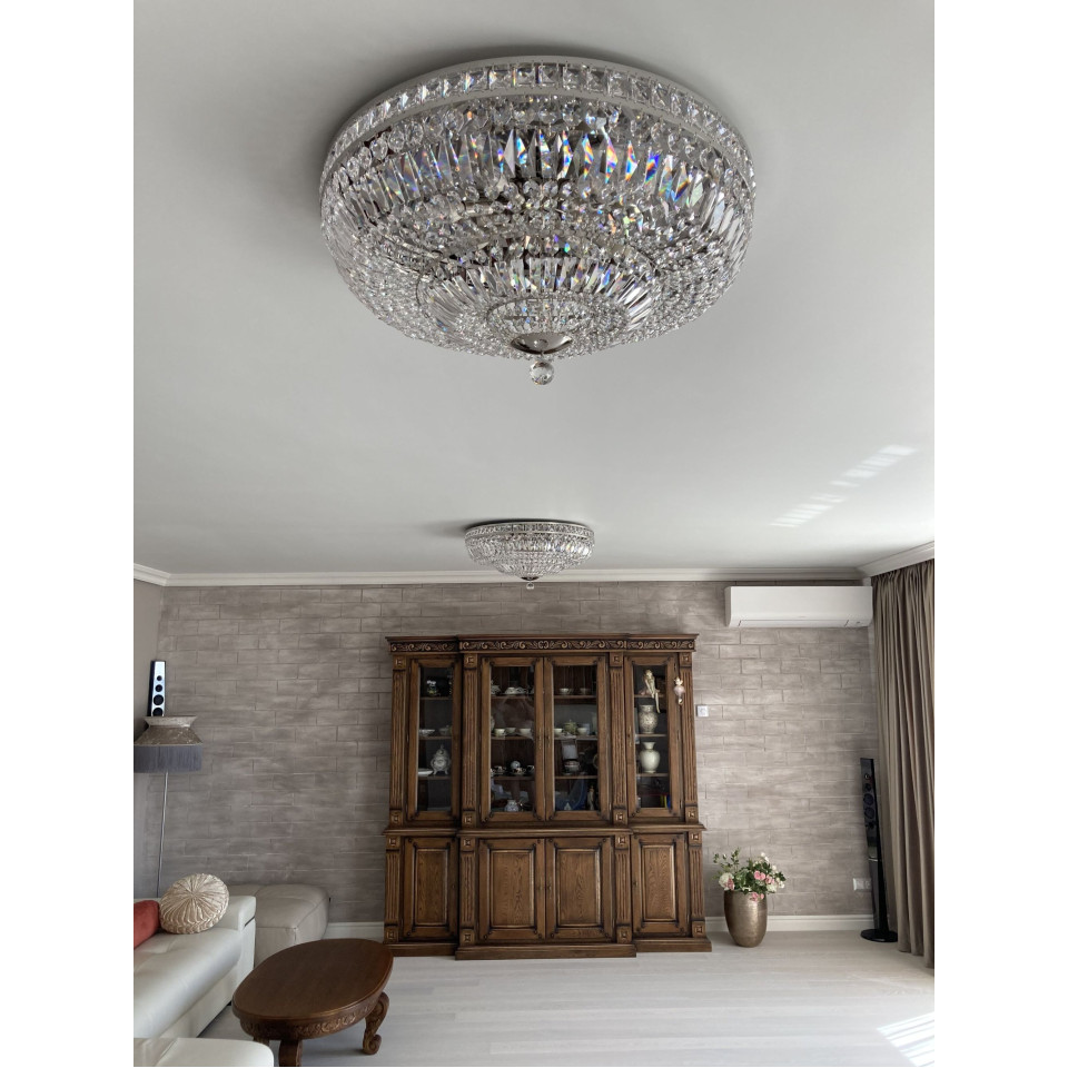 Lisbon 9-15 ljus bohemia kristall infälld taklampa guld/silver 50-100 cm