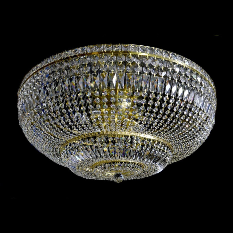 Lisbon 9-15 ljus bohemia kristall infälld taklampa guld/silver 50-100 cm