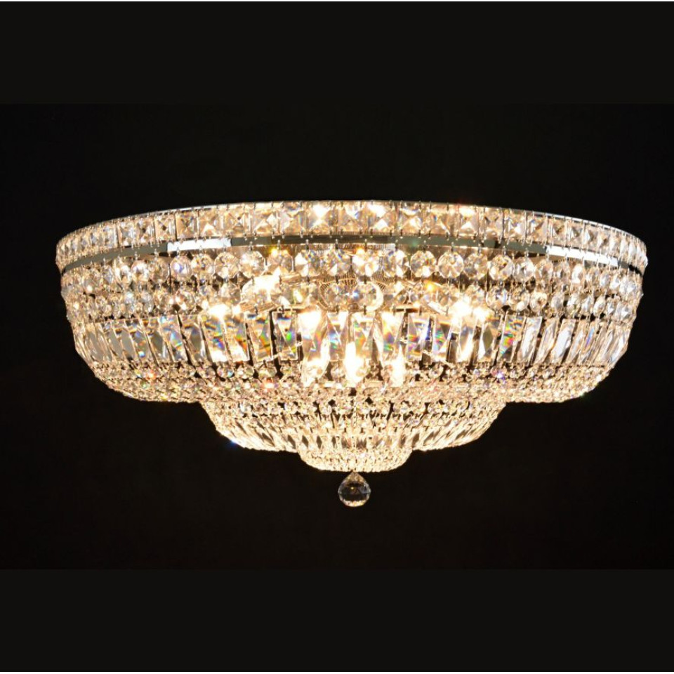 Lisbon 9-15 ljus bohemia kristall infälld taklampa guld/silver 50-100 cm