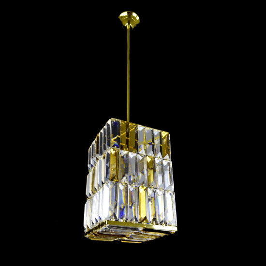 Lucerne 1 ljus bohemisk kristallkrona guld/silver 16-21 cm