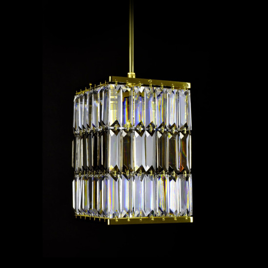 Lucerne 1 ljus bohemisk kristallkrona guld/silver 16-21 cm