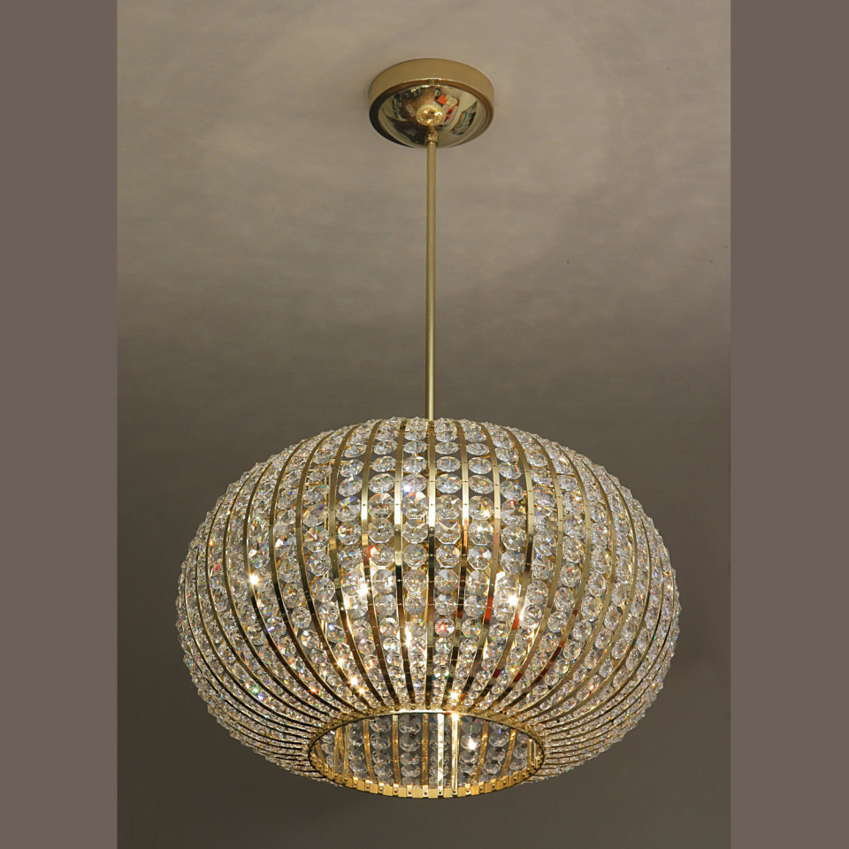 Macau 1-12 ljus bohemisk kristallkrona guld/silver 30-150 cm