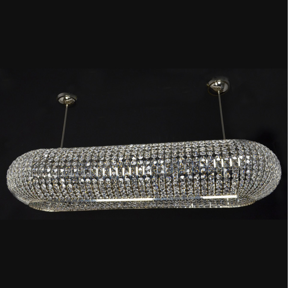 Macau 1-12 ljus bohemisk kristallkrona guld/silver 30-150 cm