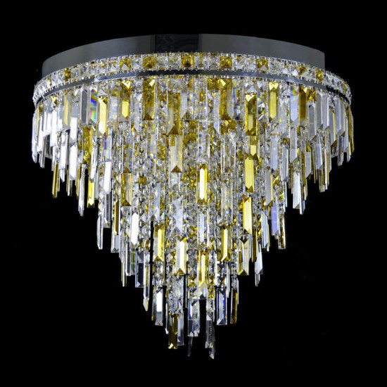 Napoli 4-16 ljus bohemia kristallkrona guld/silver 30-70 cm