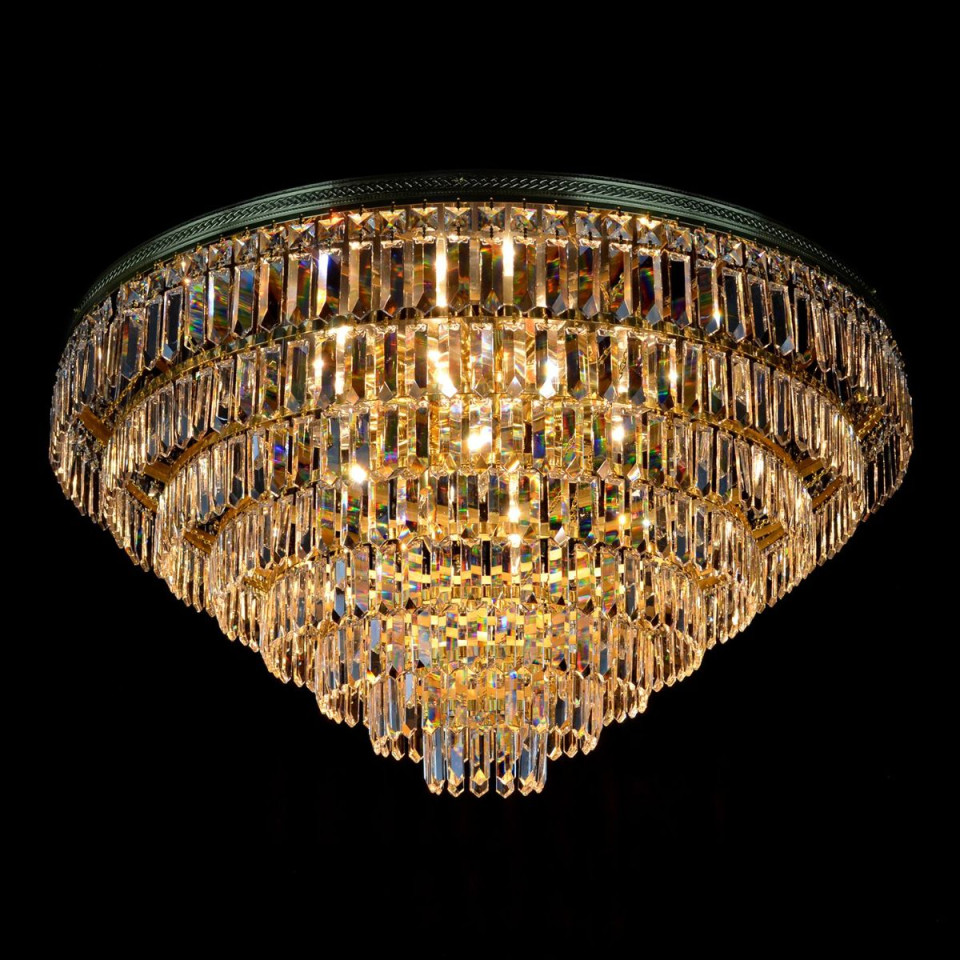 Porto 3-15 ljus bohemia kristallkrona guld/silver 30-120 cm
